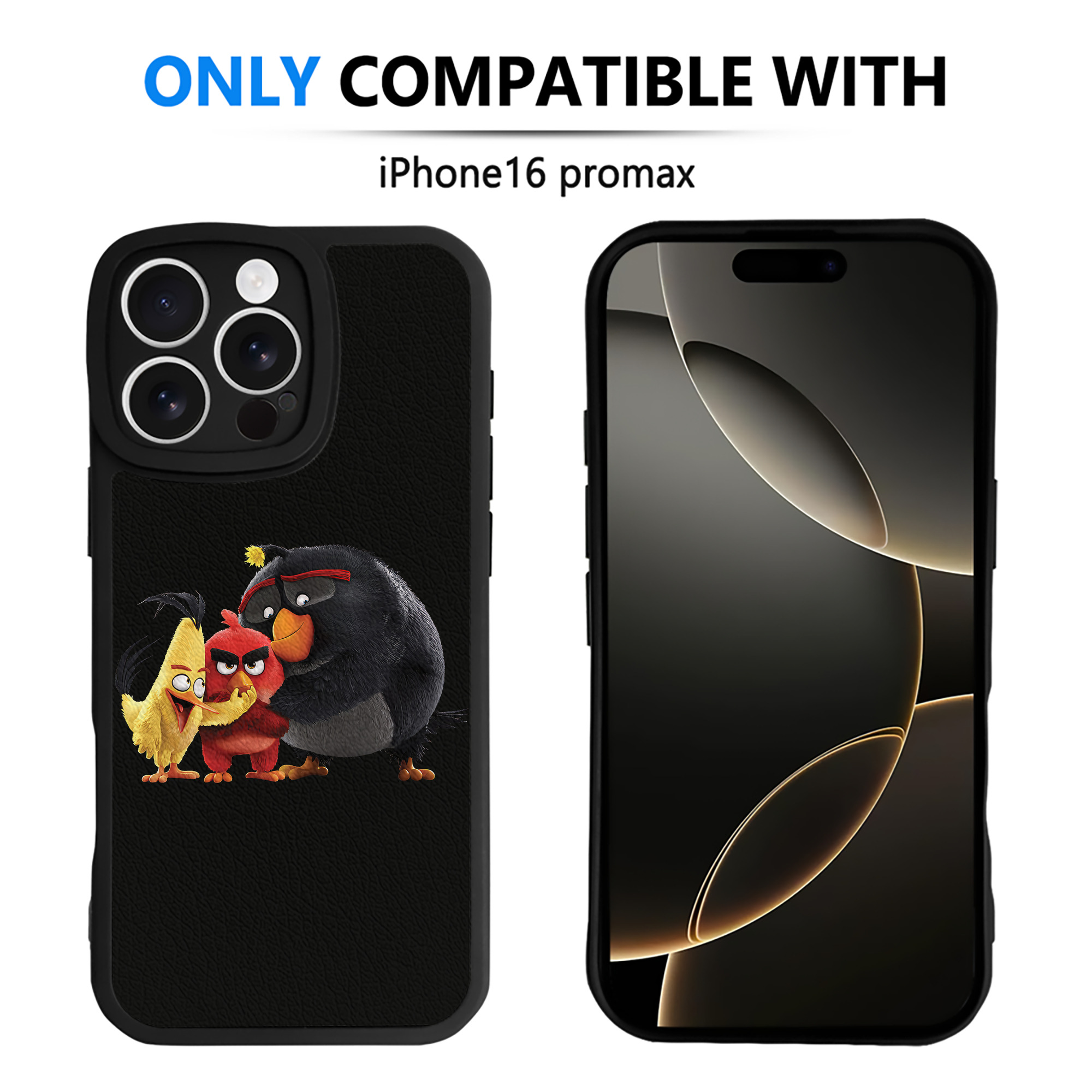 （画像用） Angry Birds アングリーバード 【iPhone 16シリーズ対応】シリコンスマホケース（レザー調） 材質：シリコン